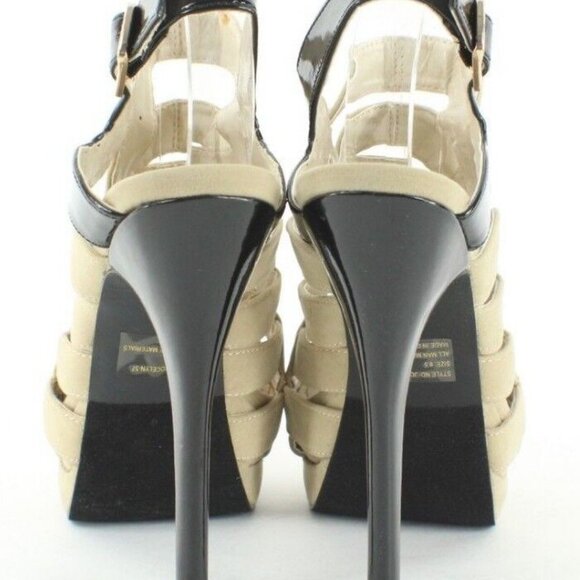 C Label 7.5 Jocelyn Faux Suede Black Patent 1.25" Platform 5.25" Heels - Picture 4 of 12